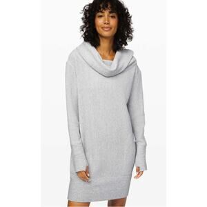 Lululemon Along the Way Dress Heathered Core Ultra Light Grey Small Casual Cozy